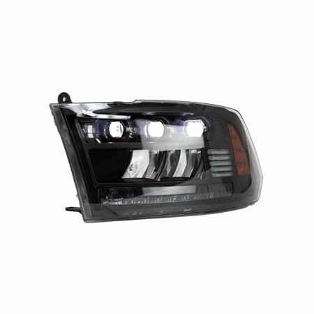 Renegade Fullled High/Low Beam Sequentail Head Light - Black/Clear CHRNG0675-B-SQ
